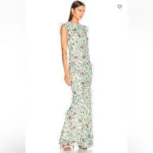 Saloni Tamara B Floral Silk Dress In Ivory Ornamental Size 2 Like New